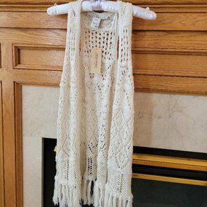 American Rag Women's XS Crochet Boho Vest Shrug